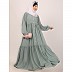 Fashionable Buttons with chest open design abaya-Sky Blue Fashionable Buttons with chest open design abaya-Sky Blue